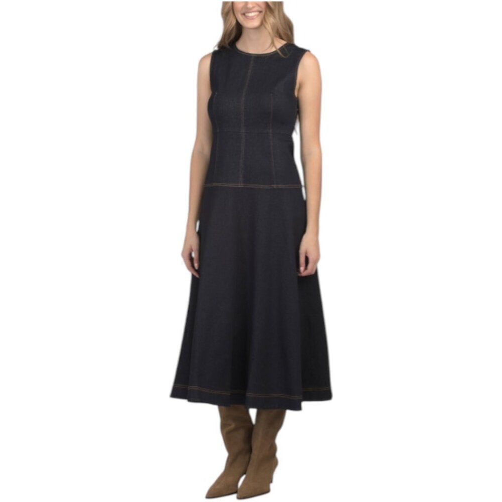 ZOE & CLAIRE Sleeveless Denim Maxi Dress